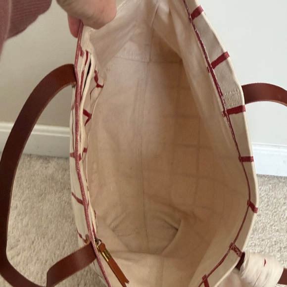 Madewell Canvas Transport Tote in the Windowpane pattern - Picture 3 of 6